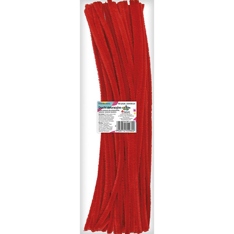 Titanum, druciki dekoracyjne, 0,6-30 cm, czerwone, 50 szt.