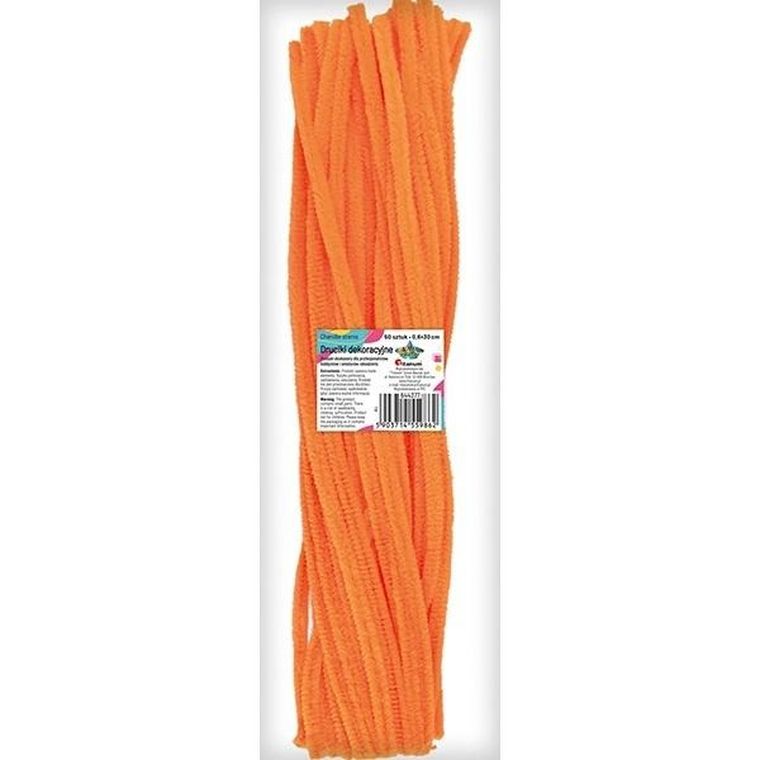 Titanum, druciki dekoracyjne, 0,6-30 cm, fluo pomarańcz, 50 szt.