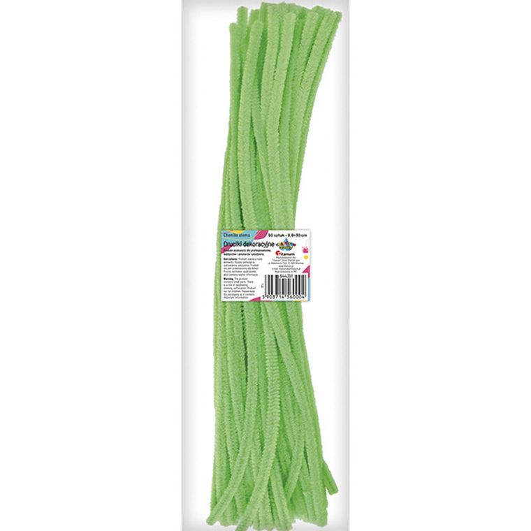 Titanum, druciki dekoracyjne, 0,6-30 cm, fluo zielone, 50 szt.