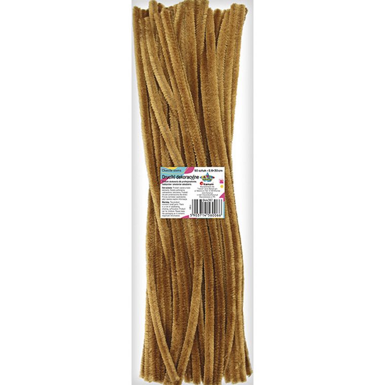 Titanum, druciki dekoracyjne, 0,6-30 cm, jasnobrązowe, 50 szt.