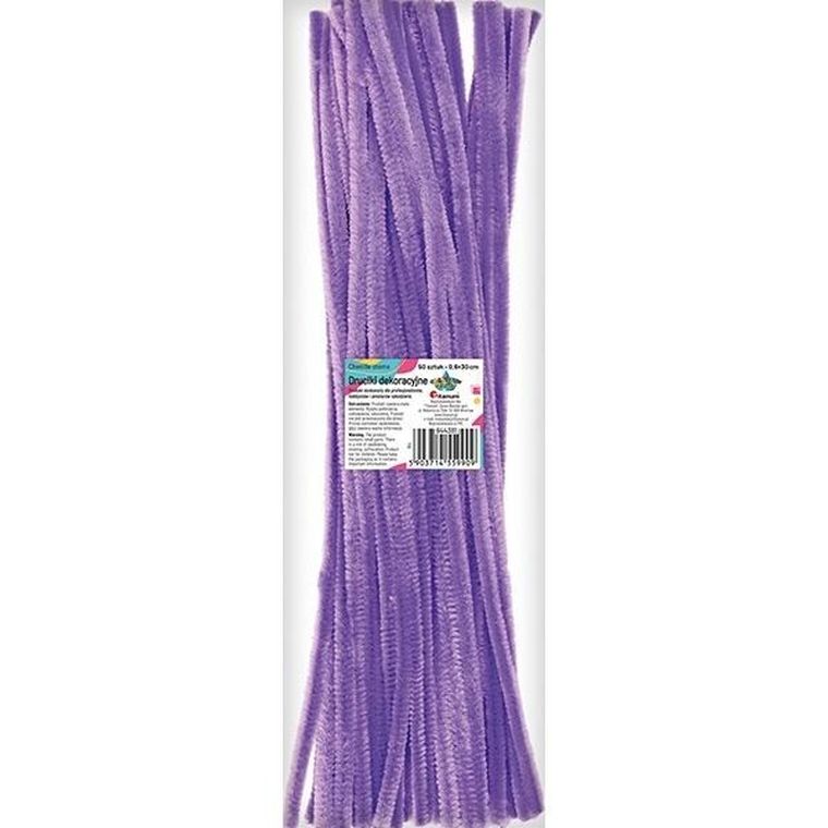 Titanum, druciki dekoracyjne, 0,6-30 cm, jasnofioletowe, 50 szt.