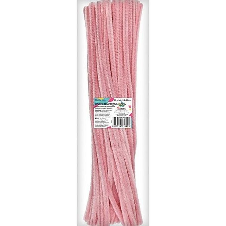 Titanum, druciki dekoracyjne, 0,6-30 cm, pastel różowe, 50 szt.