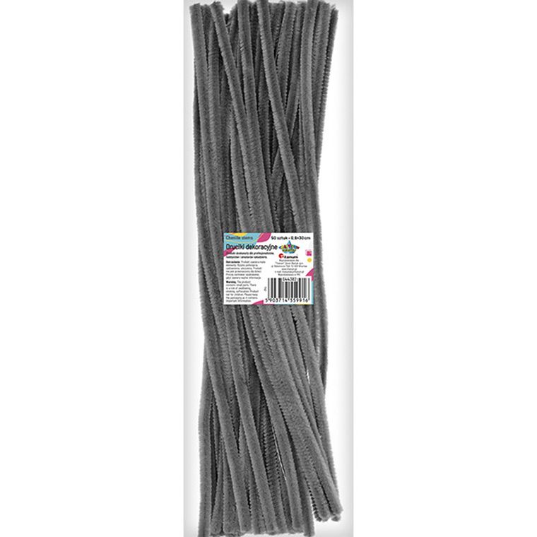 Titanum, druciki dekoracyjne, 0,6-30 cm, szare, 50 szt.