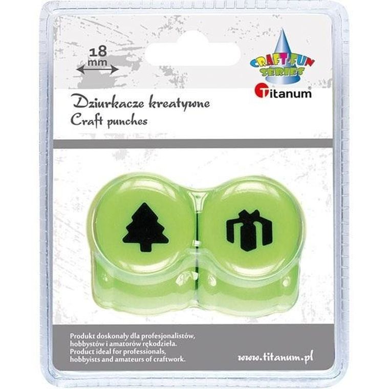 Titanum, dziurkacz, choinka, prezent, 18 mm, 2 szt.