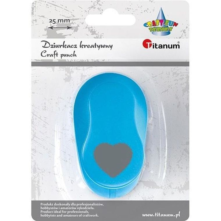 Titanum, dziurkacz, serce, 25 mm