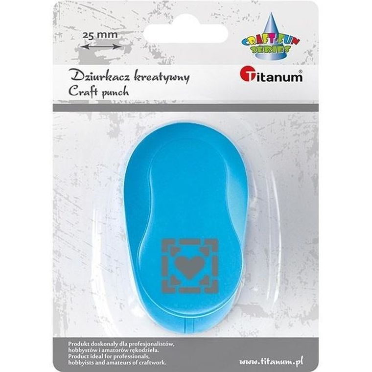 Titanum, dziurkacz, serce w ramce, 25 mm