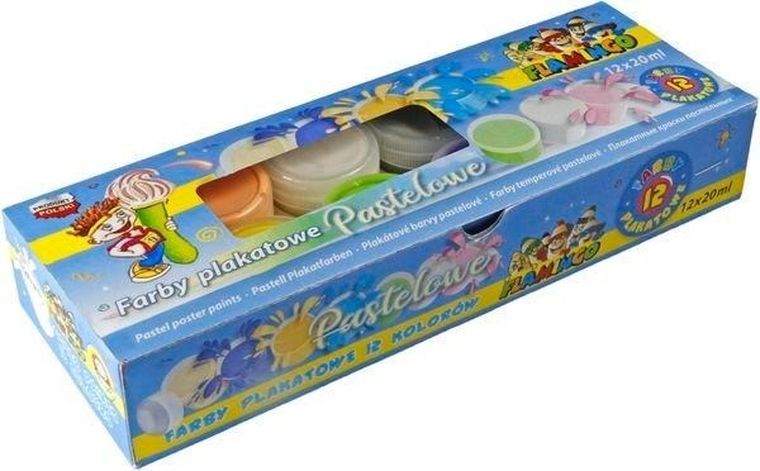 Titanum, farby plakatowe, pastelowe, 12 kolorów