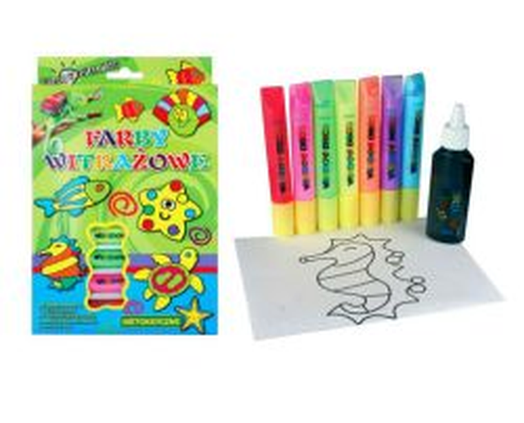 Titanum, farby witrażowe świecące w ciemności, 7 kolorów i kontur