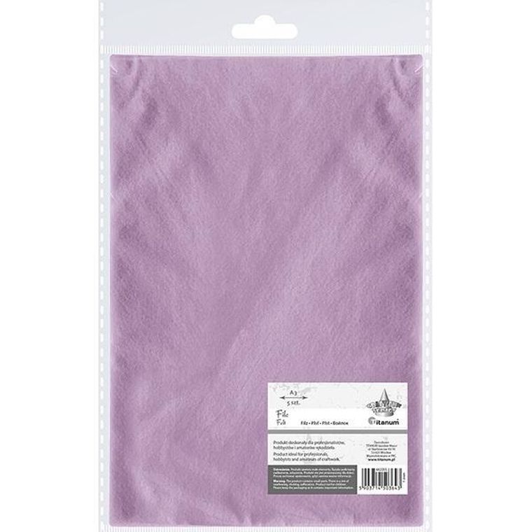 Titanum, filc A3, lawendowy pastel, 5 szt.
