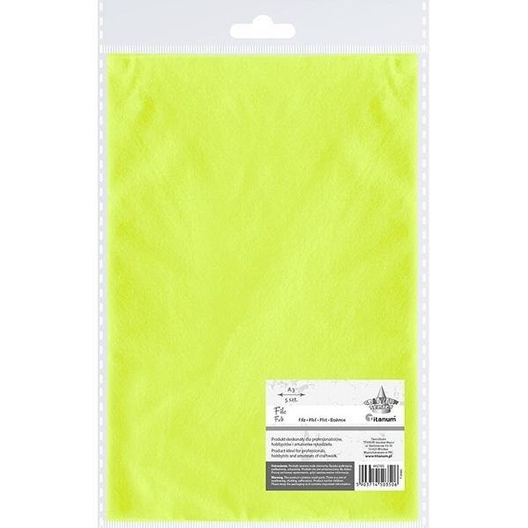 Titanum, filc A3, limonkowy, 5 szt.