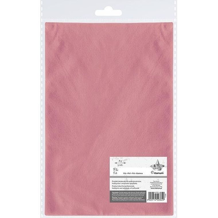 Titanum, filc, A3, różowy, 5 szt.