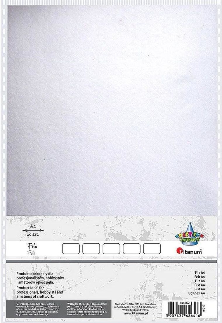 Titanum, filc A4, biały, 10 szt.