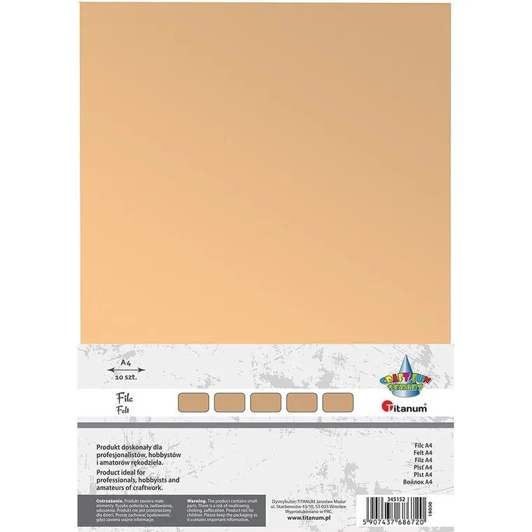 Titanum, filc A4, cielisty, 10 szt.