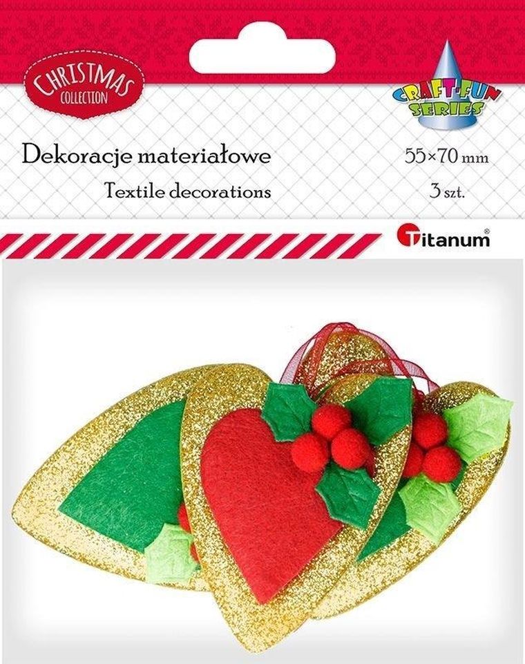Titanum, filcowe serca, 3 szt.