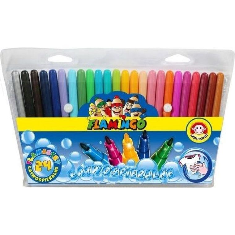 Titanum, flamastry okrągłe, łatwo spieralne, 24 kolory