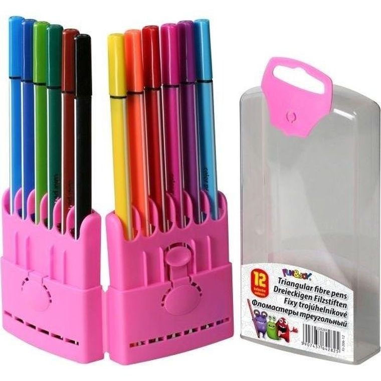 Titanum, flamastry, trójkątne, 12 kolorów