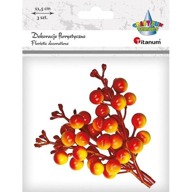 Titanum, gałązki owoców winobluszczu, pomarańczowo-żółte, 3 szt.