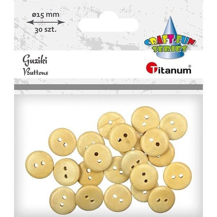 Titanum, guziki drewniane, 30 szt.