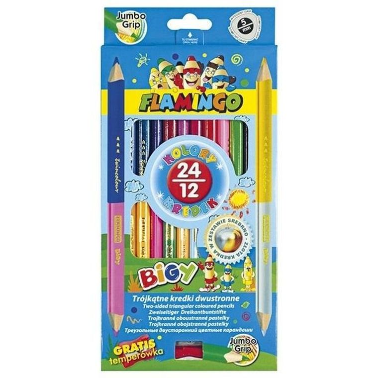 Titanum, Jumbo, kredki ołówkowe, dwustronne, 24 kolory