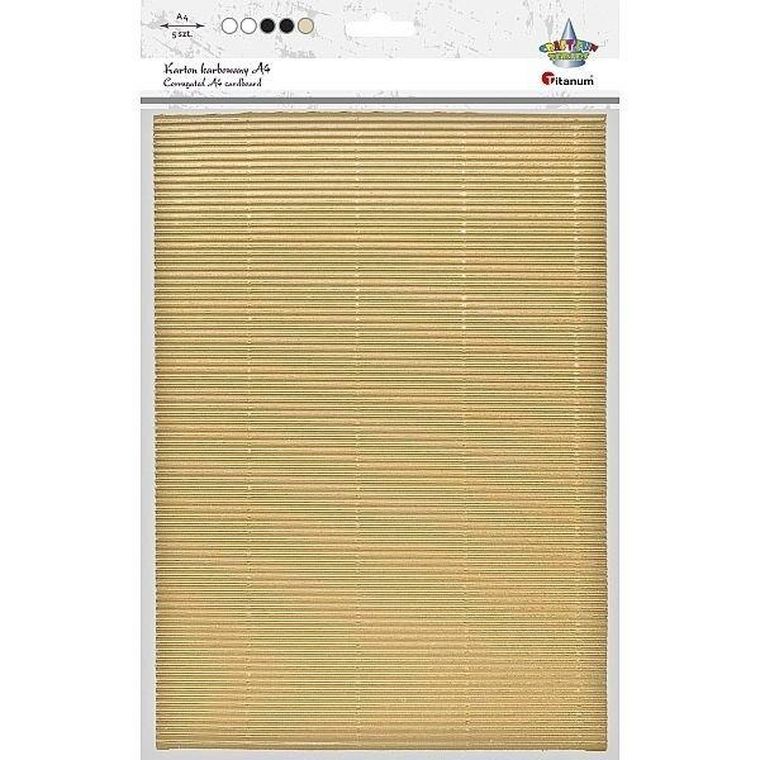 Titanum, karton karbowany, A4, 5 kolorów metalizowanych mix