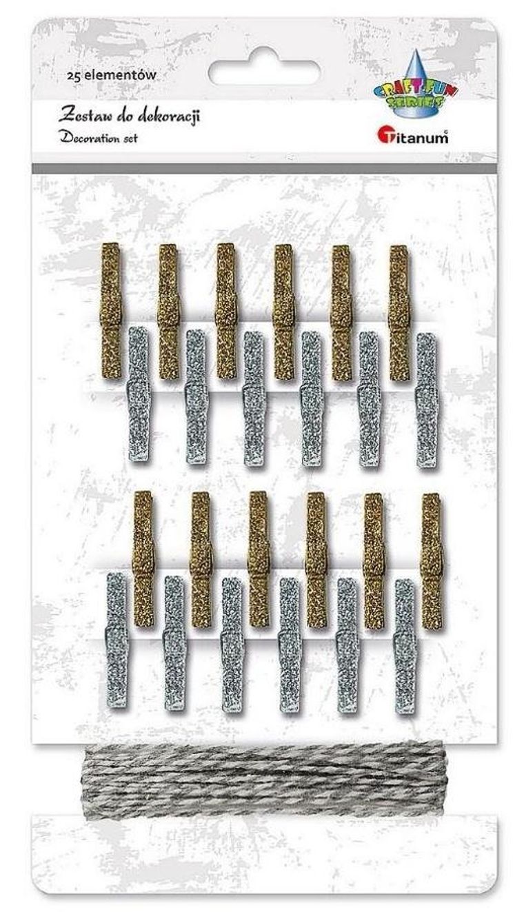 Titanum, klamerki drewniane, 24 szt.