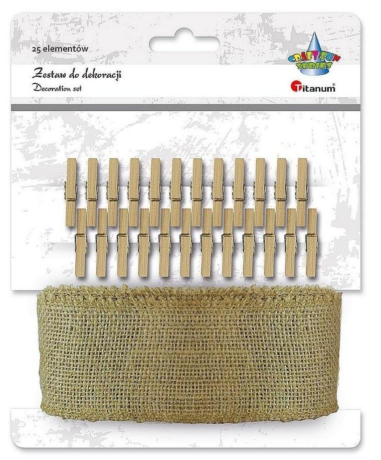 Titanum, klamerki drewniane, 24 szt.