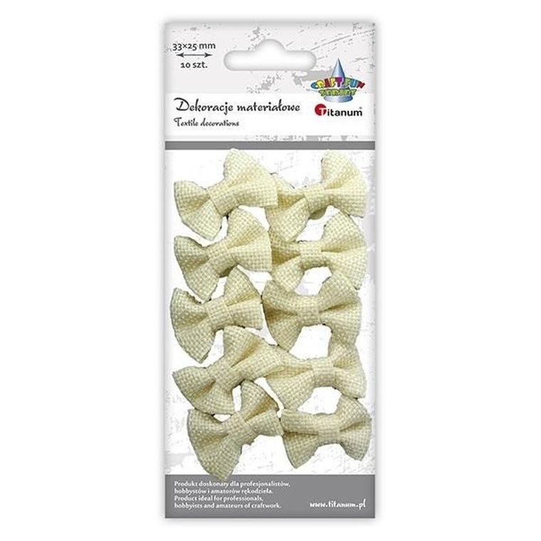 Titanum, kokardki jutowe samoprzylepne beżowe, 33-25mm, 10 szt.