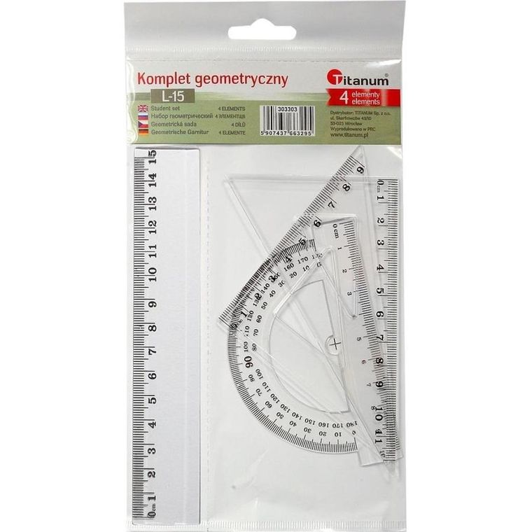 Titanum, komplet geometryczny, 15 cm, 4 elementy