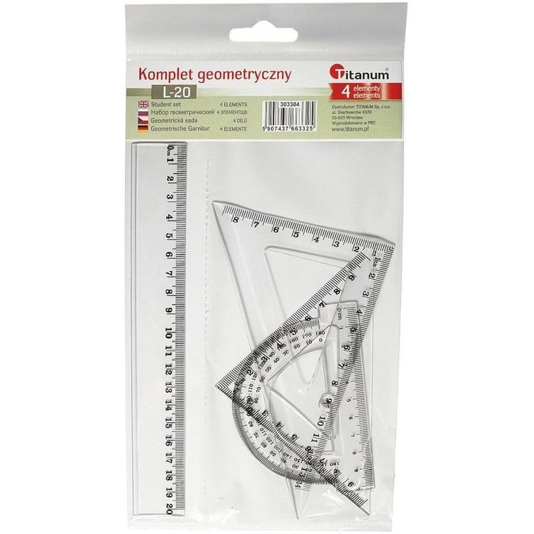 Titanum, komplet geometryczny, 4 elementowy