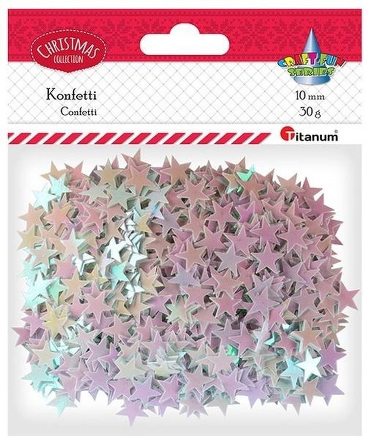 Titanum, konfetti gwiazdki, 30g bladoróżowe