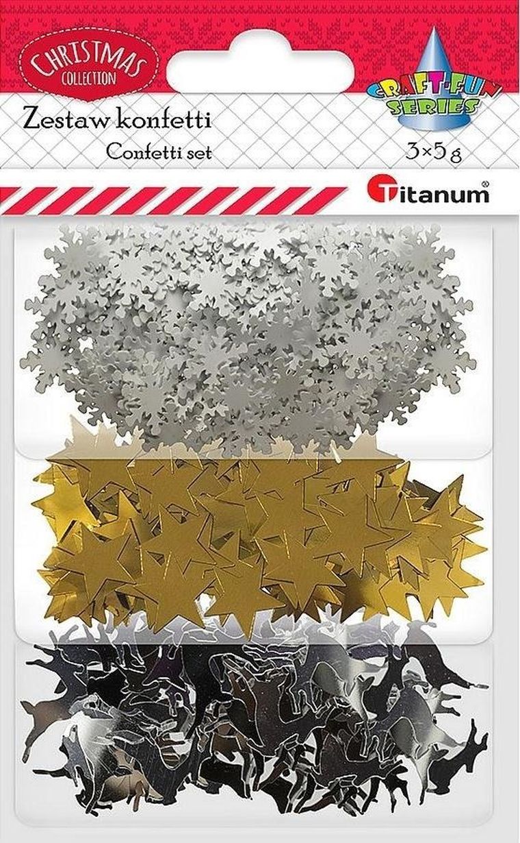 Titanum, konfetti, zestaw Boże Narodzenie, 3 kolory