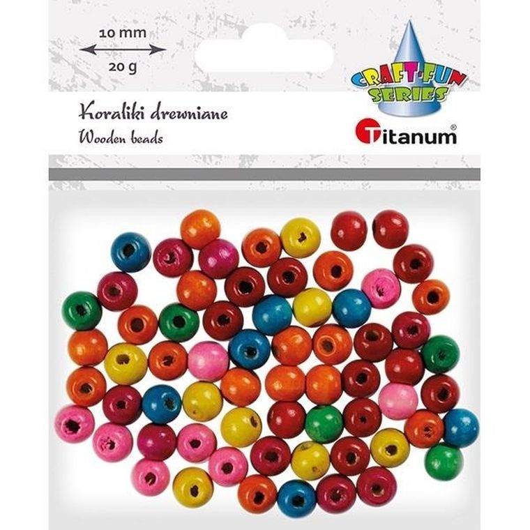 Titanum, koraliki drewniane, okrągłe, 10g
