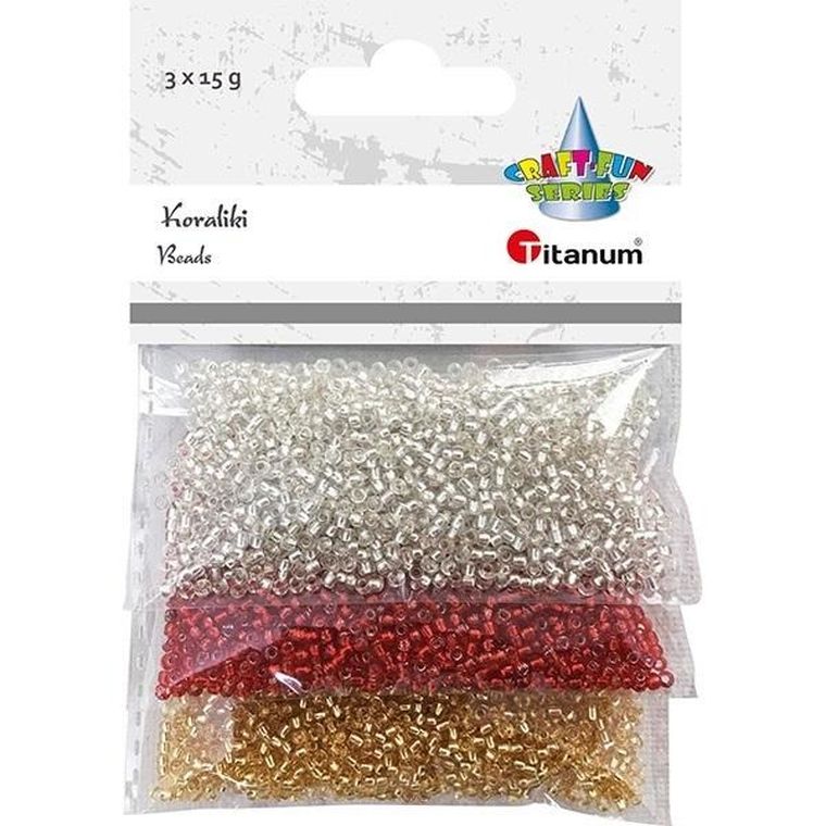 Titanum, koraliki plastikowe, 15g