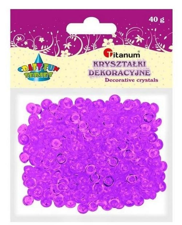 Titanum, koraliki plastikowe, połówka kuli, jasny fiolet, 40g