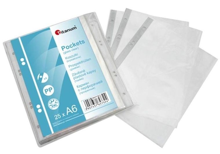 Titanum, koszulki A6 krystaliczne, 25 szt.