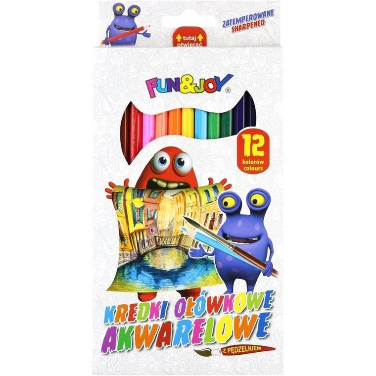 Titanum, kredki ołówkowe, akwarelowe, z pędzelkiem, 12 kolorów