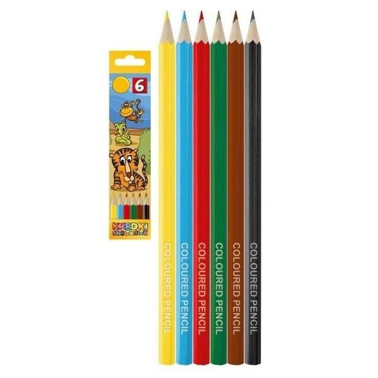 Titanum, kredki ołówkowe, sześciokątne, 6 kolorów