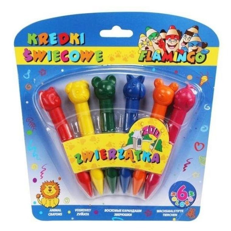 Titanum, kredki świecowe, zwierzątka, 6 kolorów