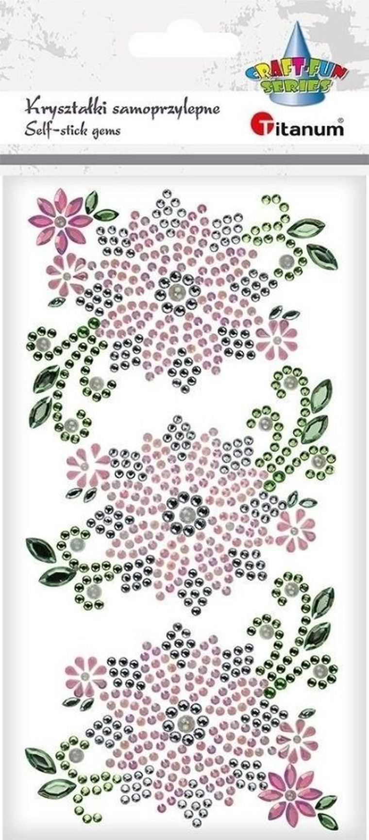 Titanum, kryształki samoprzylepne, kwiaty, 5 szt.