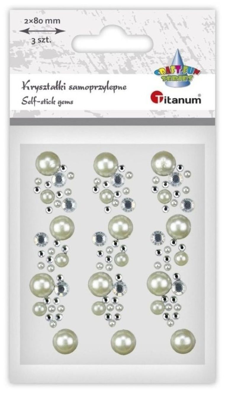 Titanum, kryształki samoprzylepne, na pasku, 3 szt.