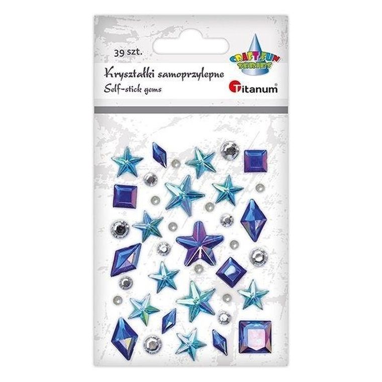 Titanum, kryształki samoprzylepne, niebieskie, 39 szt.