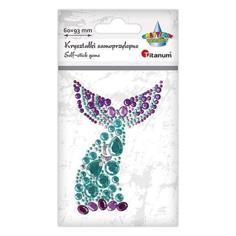 Titanum, kryształki samoprzylepne, ogon syreny, 60-93 mm