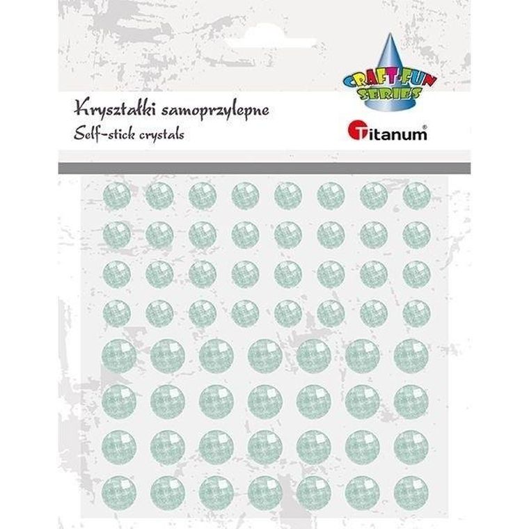 Titanum, kryształki samoprzylepne, okrągłe, blady niebieski, 60 szt.