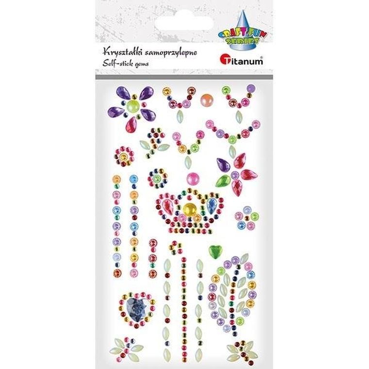 Titanum, kryształki samoprzylepne, pastel, mix