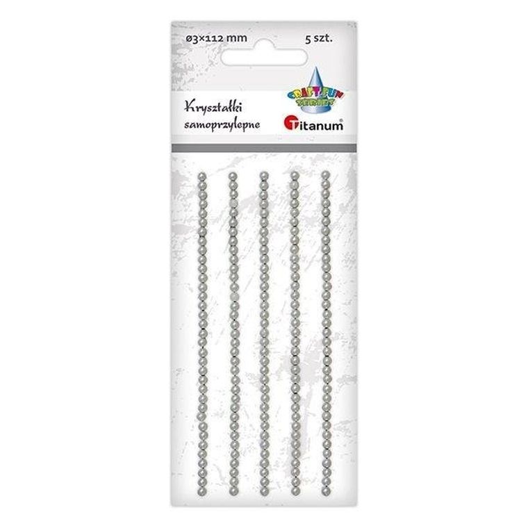 Titanum, kryształki samoprzylepne, perełki, białe, 35 szt.