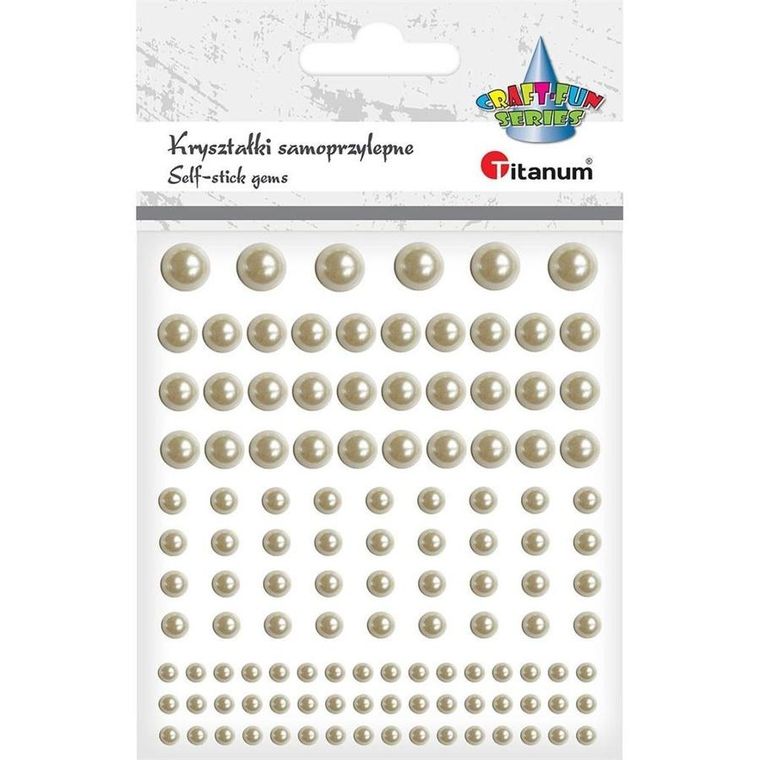 Titanum, kryształki samoprzylepne perełki, mix, 120 szt.