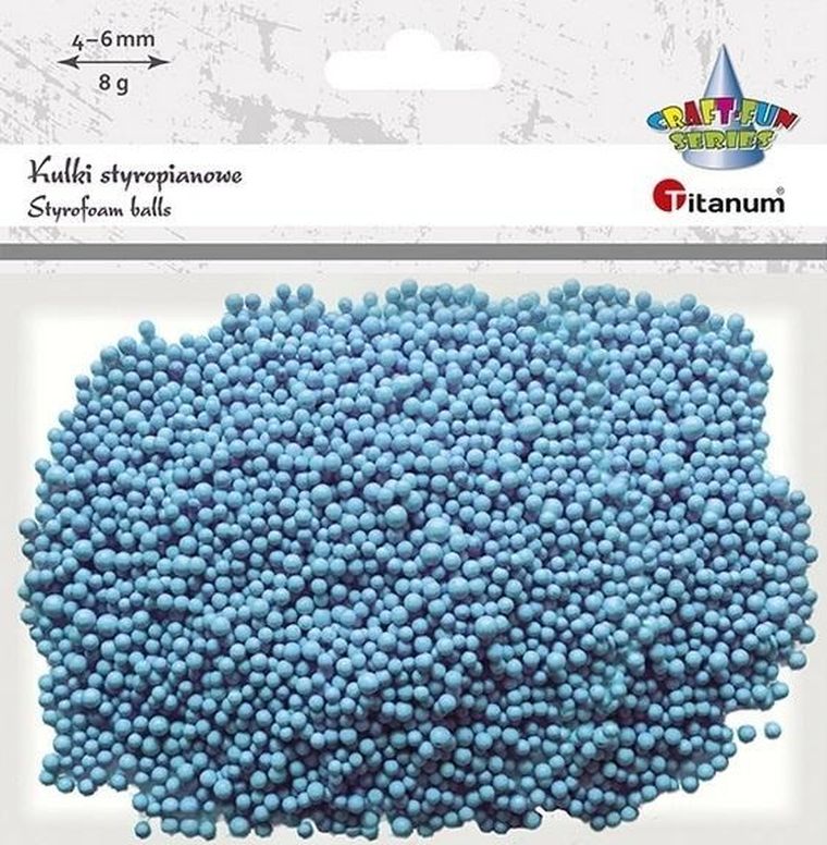 Titanum, kulki styropianowe, 8g, jasnoniebieskie, mix, 4-6mm