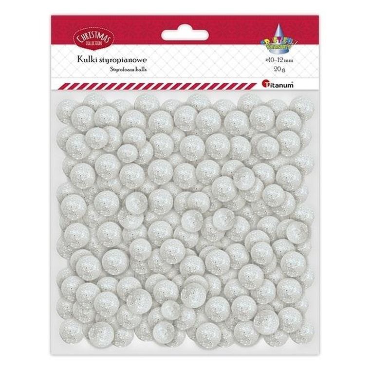 Titanum, kulki styropianowe, białe, 20g
