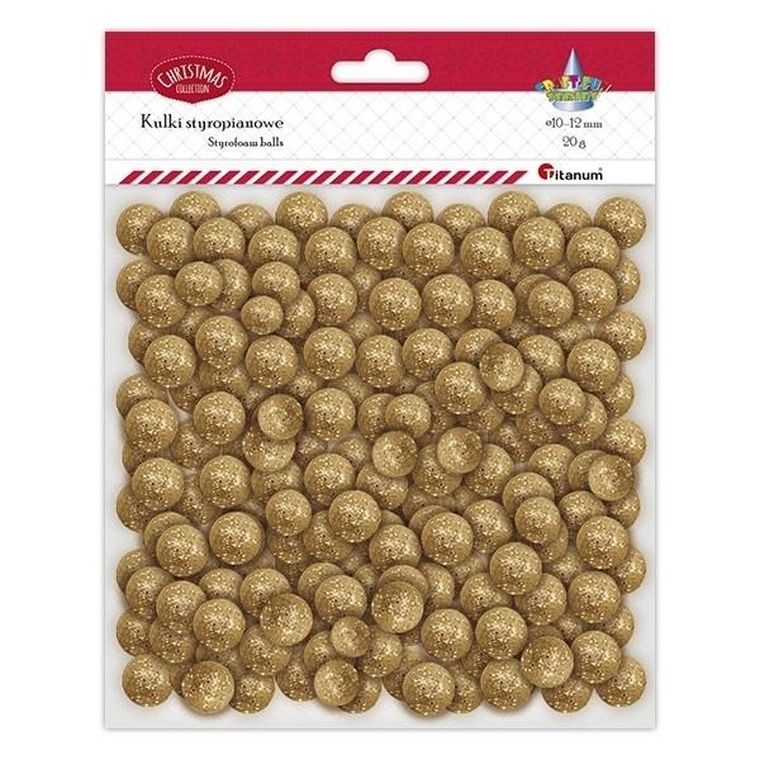 Titanum, kulki styropianowe, złote, 20g