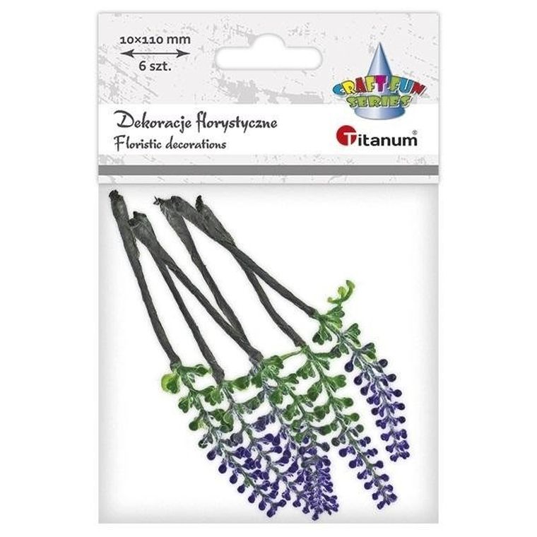 Titanum, kwiaty wrzosu, fioletowo-zielone, 10-110 mm, 6 szt.